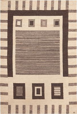 Vintage Swedish Kilim Rug Signed ?MA? (Margareta Akerberg) 6 ft 7 in x 4 ft 7 in (2 m x 1.39 m). 