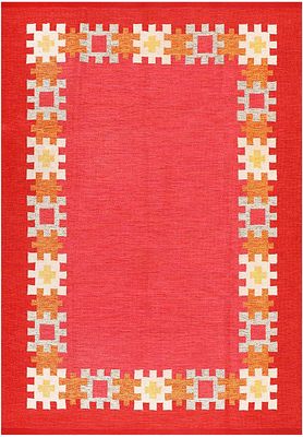 Vintage Swedish Ingegerd Silow Kilim Rug 9 ft x 6 ft 4 in (2.74 m x 1.93 m). Curated collection 