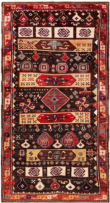 Antique Caucasian Zakatala Rug 8 ft x 4 ft 3 in (2.43 m x 1.29 m). Curated collection of 