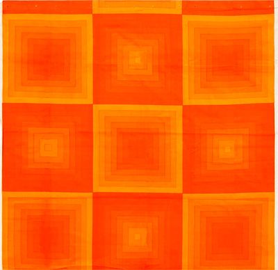 Vintage Verner Panton Textile - 3 ft 10 in x 3 ft 10 in (1.17 m x 1.17 m). Curated collection 