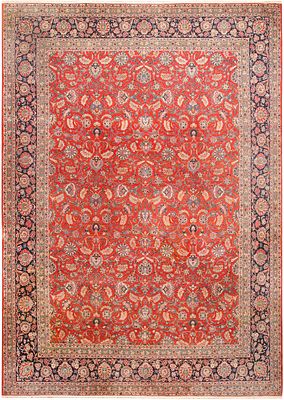 No Reserve - Antique Persian Kashan Rug circa 1920 - 17 ft x 12 ft (5.18 m x 3.66 m). Curated 