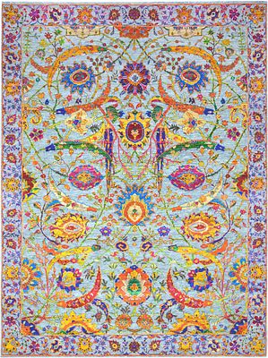 Modern Contemporary Transitional Rug in Silk- 12 ft x 9 ft (3.65 m x 2.74 m). Curated 