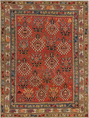 Antique Caucasian Shirvan Rug - 4 ft 9 in x 3 ft 7 in (1.44 m x 1.09 m). Curated collection of 