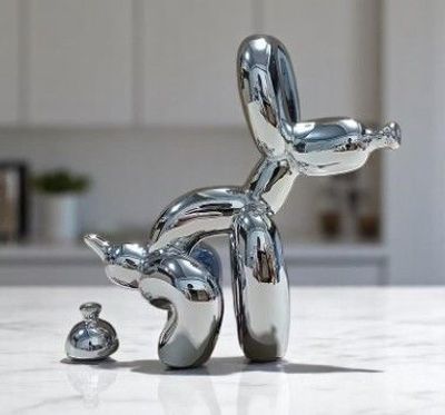 792/ 'Baloon Dog' יצירת אומנות בסגנון פופ ארט בהשראת האומן Geff Koons. ג'ף קונס (Jeff Koons) הוא 