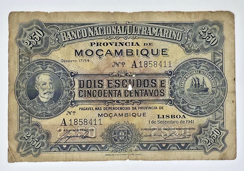 960/ שטר מוזמביק 2.50 ESCUDOS משנת 1941