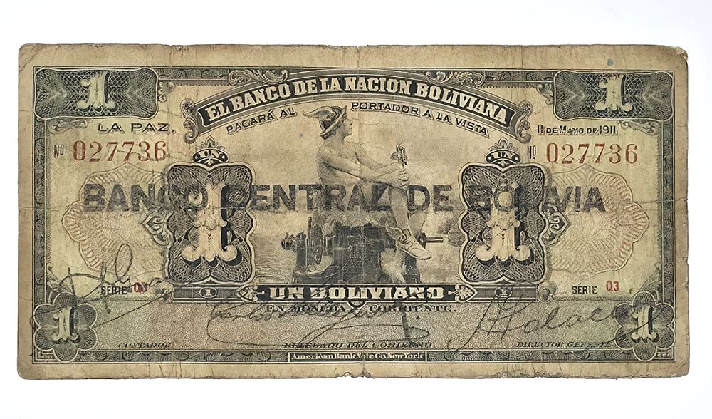 963/ שטר 1 BOLIVIANO בוליביה משנת 1911