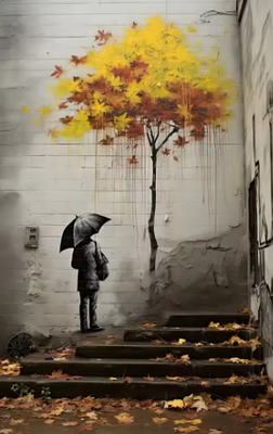1130/ after Banksy- fall
. הדפס על קנבס 
גודל 40*30 סמ 
מגיע ללא מסגרת
