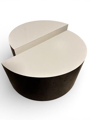 Modernist Two-Piece Coffee Table. Modernist coffee table consisting of two semi-circular pieces. 
