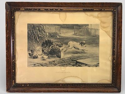 Henpecked Print By R. Morley In Wood Frame. Framed artwork titled “Henpecked,” painted by R. 