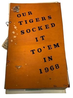 Vtg 1968 Detroit Tigers Handmade Scrapbook. 1968 Detroit Tigers handmade scrapbook featuring 