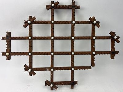 Tramp Art Open Lattice Wall Frame. Folk art tramp art open lattice wall hanging or frame 