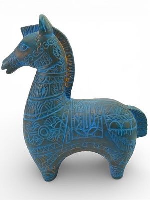 Mcm Bitossi Style Ceramic Horse 6.5 Tall. Mid-century modern ceramic horse in the style of 