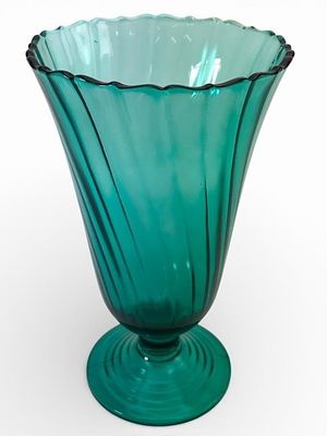 Jeanette Glass Swirl Ultramarine Vase 8.5 Tall. Jeanette Glass swirl ultramarine vase standing 