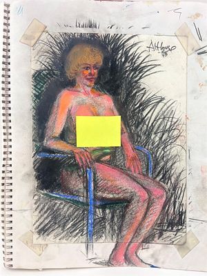 Sketchbook with Original Althouse Nudes. Strathmore 400 Series sketchbook containing original 