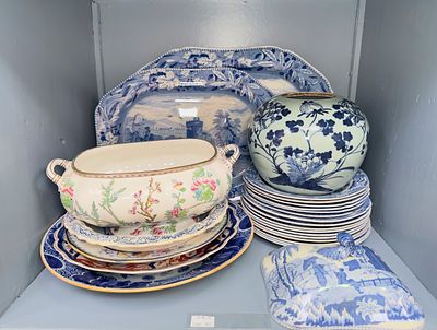 A collection of early 19th Century blue and white transfer printed pearlware pottery 