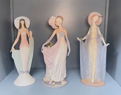 Three tall Lladro porcelain female figures, 6213, 5283 and 1429, (latter with repair to fingers 