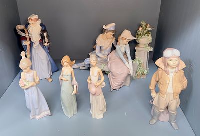 A Lladro porcelain Father Time figure 'Millennium,' together with four Lladro figures and a 