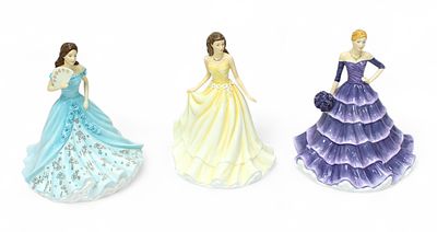 Three Royal Doulton figurines, boxed with certificates, including 'Annabelle- HN5911' 