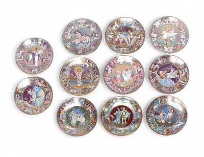 Eleven Royal Worcester cabinet plates from the 'Legends of Ancient Greece' series.