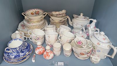 A Royal Crown Derby ‘Derby Posies’ pattern part tea set, comprising cups and saucers, teapots 