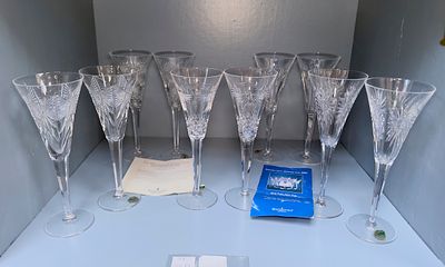 Waterford Crystal, The Millennium Collection - A set of ten champagne toasting flutes, five 