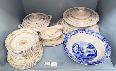 A Royal Doulton ‘Hamilton’ pattern part dinner service, comprising dinner plates, tureens and 