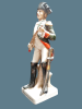 Porcelain statue soldiers from Napoleon's army. A quality item. Heig 22-25 cm. The battery to Image - 2
