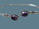 925 Sterling Silver Bracelet Encrusted with 2 Blue Labradorite GemstonesImage - 1