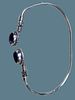 925 Sterling Silver Bracelet Encrusted with 2 Blue Labradorite GemstonesImage - 2