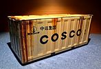 Miniature metal sea container - Chinese company COSCO. The container opens with a top lid and Image - 1