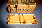 Miniature metal sea container - Chinese company COSCO. The container opens with a top lid and Image - 4