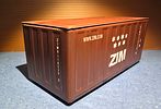 Miniature metal sea container - Israeli shipping company ZIM. The container opens with a top lid Image - 2