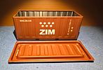 Miniature metal sea container - Israeli shipping company ZIM. The container opens with a top lid Image - 3