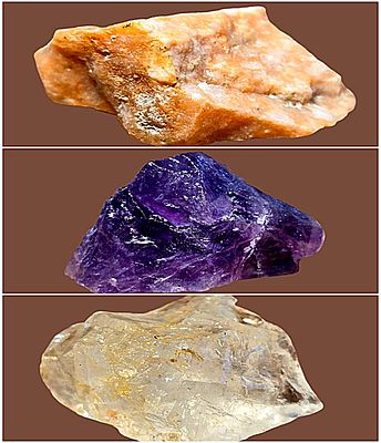 Collection of natural unprocessed gemstones - Country of origin Brazil. Directly from nature. 