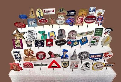 Collection of vintage pins from Western Europe and the United States. Years 1950-1960. 
Most of 