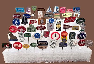 Collection of vintage pins from Western Europe and the United States. Years 1950-1960. 
Most of 