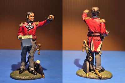 Signed metal statuette from Napoleon Bonaparte's army from 1810, made by Del Prado. A 