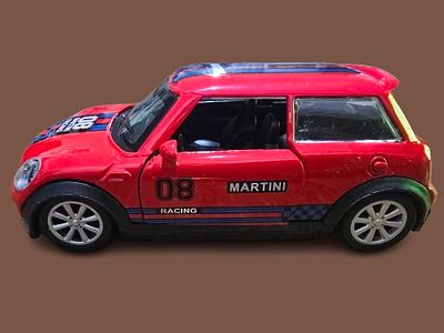 Mini Cooper - Metal Model. Doors open. Length 12 cm.