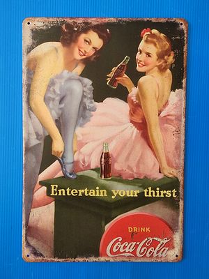 Coca-Cola metal sign. A new sign that is manufactured exactly according to the original produced 