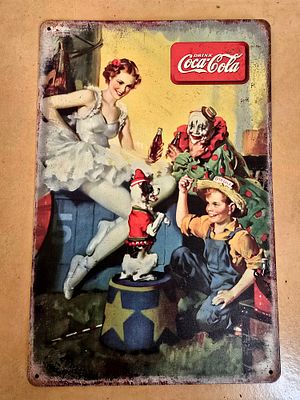 Coca-Cola metal sign. A new sign that is manufactured exactly according to the original produced 