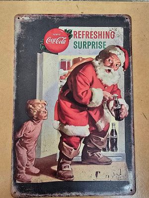 Coca-Cola metal sign. A new sign that is manufactured exactly according to the original produced 