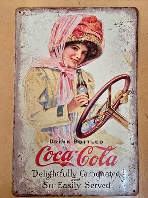 Coca-Cola metal sign. A new sign that is manufactured exactly according to the original produced 