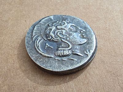 Roman/Greek coin, high quality replica. Diameter 20 mm. 
Unknown authenticity - sold as a 