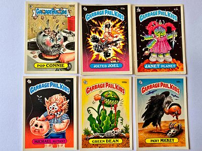 חבורת הזבל - קלפי וינטג' מקוריים אמריקאים משנת 1986. חלקם נדירים ומבוקשים מאוד. 
במצב שמור 