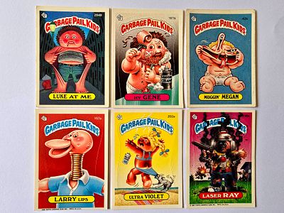 חבורת הזבל - קלפי וינטג' מקוריים אמריקאים משנת 1986. חלקם נדירים ומבוקשים מאוד. 
במצב שמור 