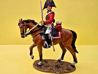 Collectible model of an officer from the British 5th Dragoon Guards from 1812, manufactured by 