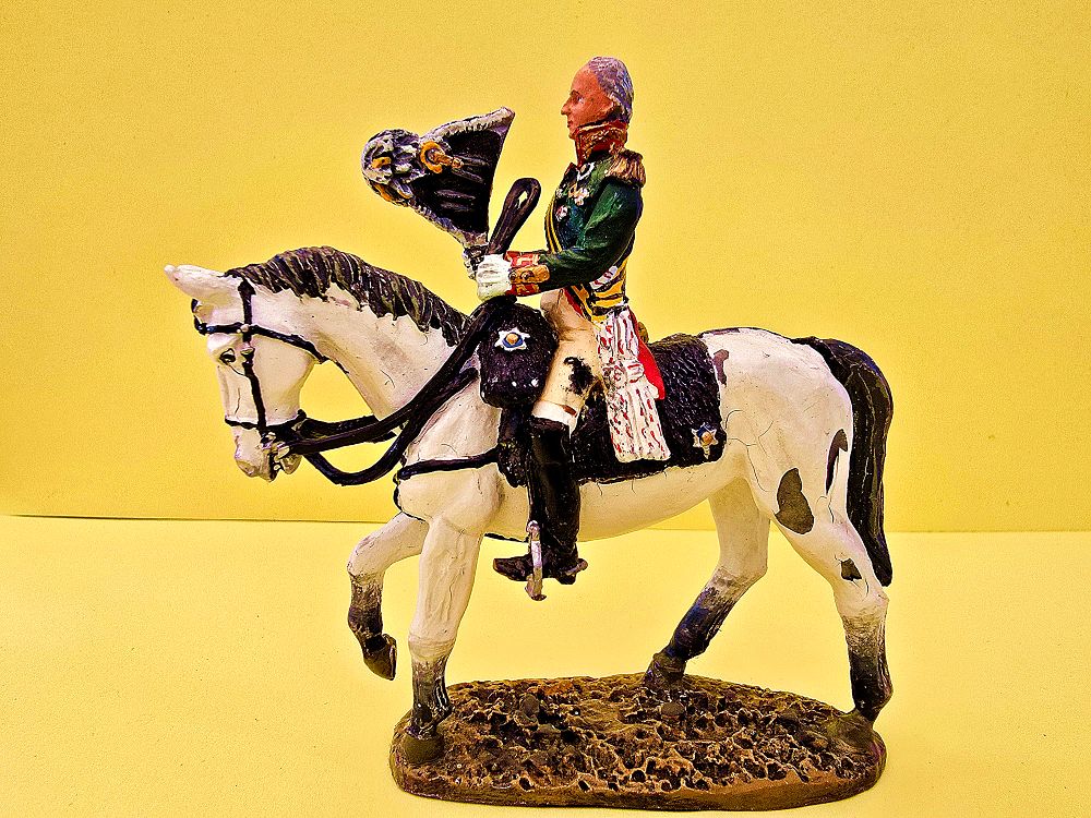 Collectible model of Russian Marshal Mikhail Kutuzov from 1812 produced by the Del Prado company. 