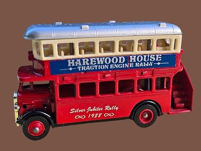 A collectible die-cast model of a Lledo Days Gone Vintage AEC Regent double-decker bus 