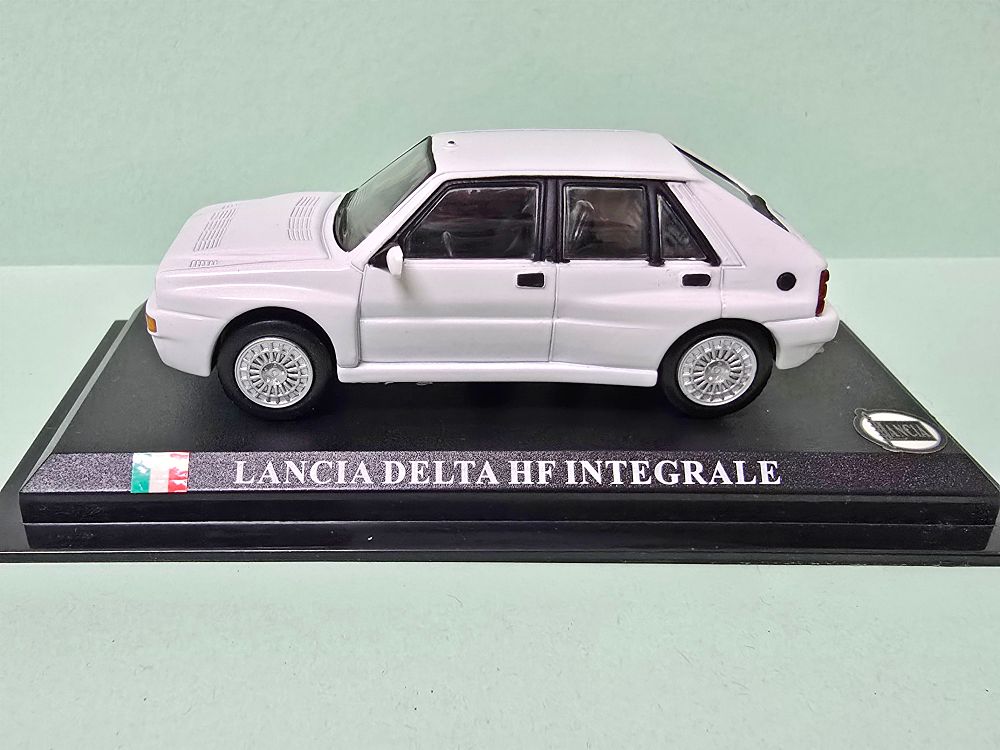 A collectible metal model of the Lancia Delta HF Integrale EVO. The model is produced by 