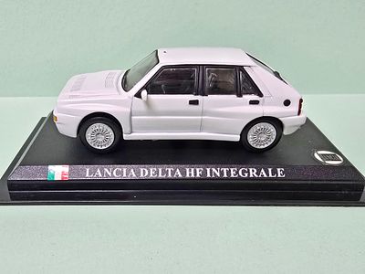 A collectible metal model of the Lancia Delta HF Integrale EVO. The model is produced by 